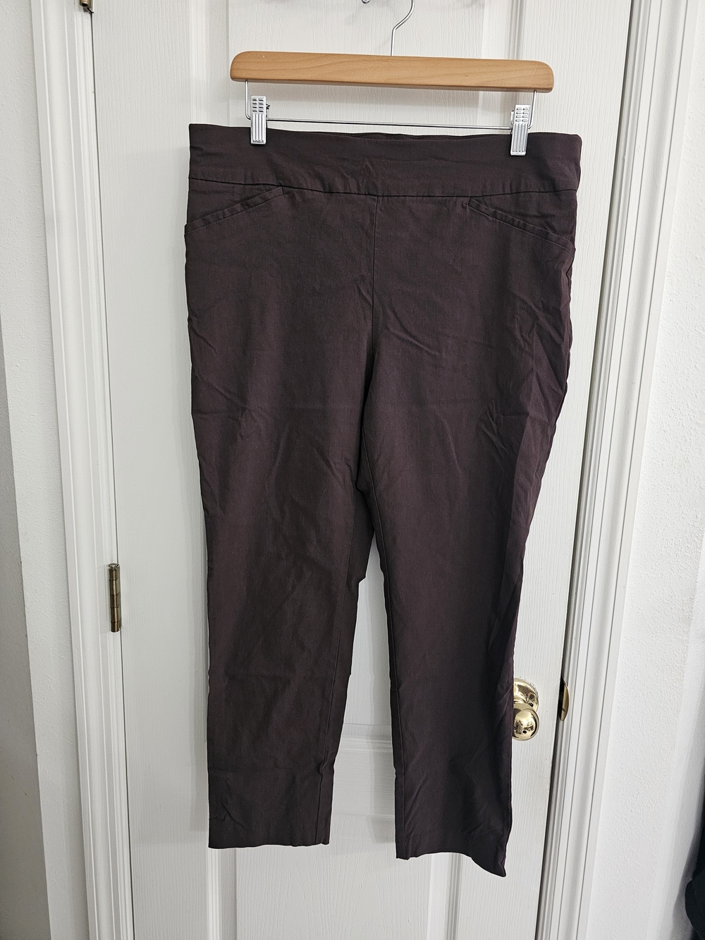 Chico's Cropped Pull-On Pants in Deep Chocolate